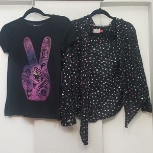 Two size 14 kids shirt and flannel